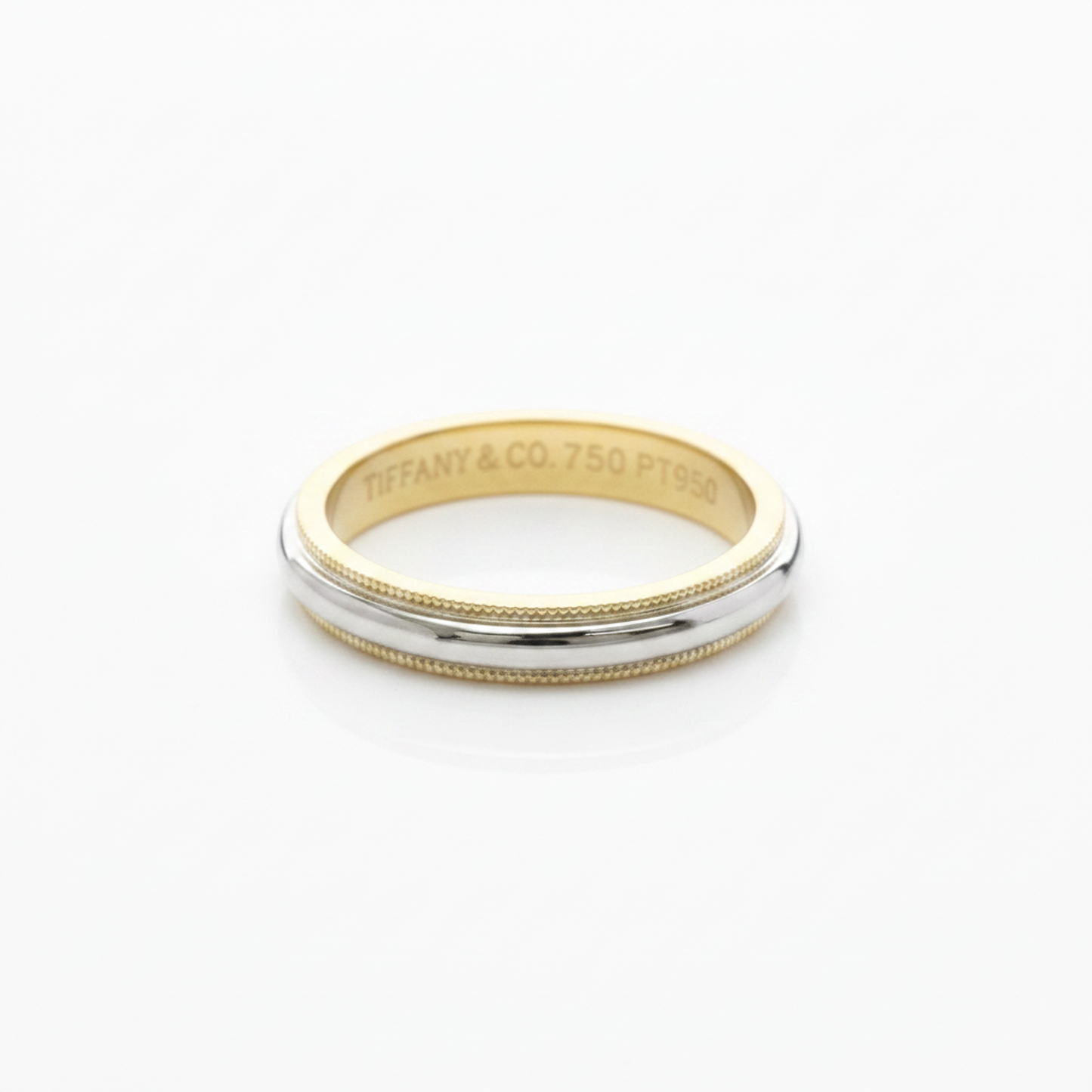 Tiffany Milgrain Band Ring Yellow Gold (18K),Platinum Fashion No Stone Band Ring Gold,Silver