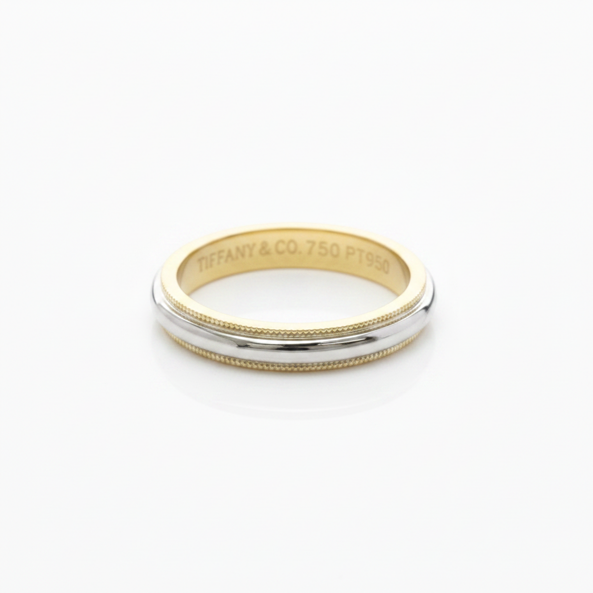 Tiffany Milgrain Band Ring Yellow Gold (18K),Platinum Fashion No Stone Band Ring Gold,Silver