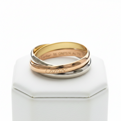 Cartier Trinity Ring Yellow Gold (18K),Pink Gold (18K),White Gold (18K) Fashion No Stone Band Ring Gold