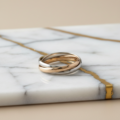 Cartier Trinity Ring Yellow Gold (18K),Pink Gold (18K),White Gold (18K) Fashion No Stone Band Ring Gold