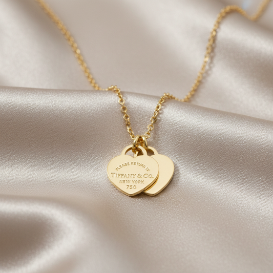 Tiffany Return To Tiffany Double Tag Necklace Yellow Gold (18K) No Stone Men,Women Fashion Necklace (Gold)