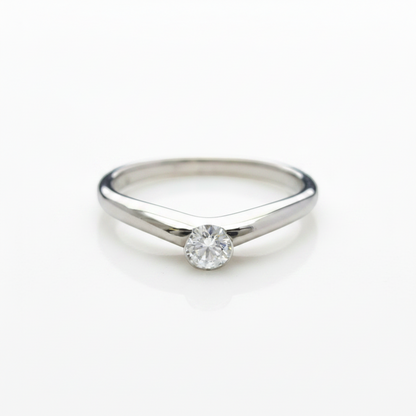 Tiffany Curved Band Diamond Ring Platinum Fashion Diamond Band Ring Silver