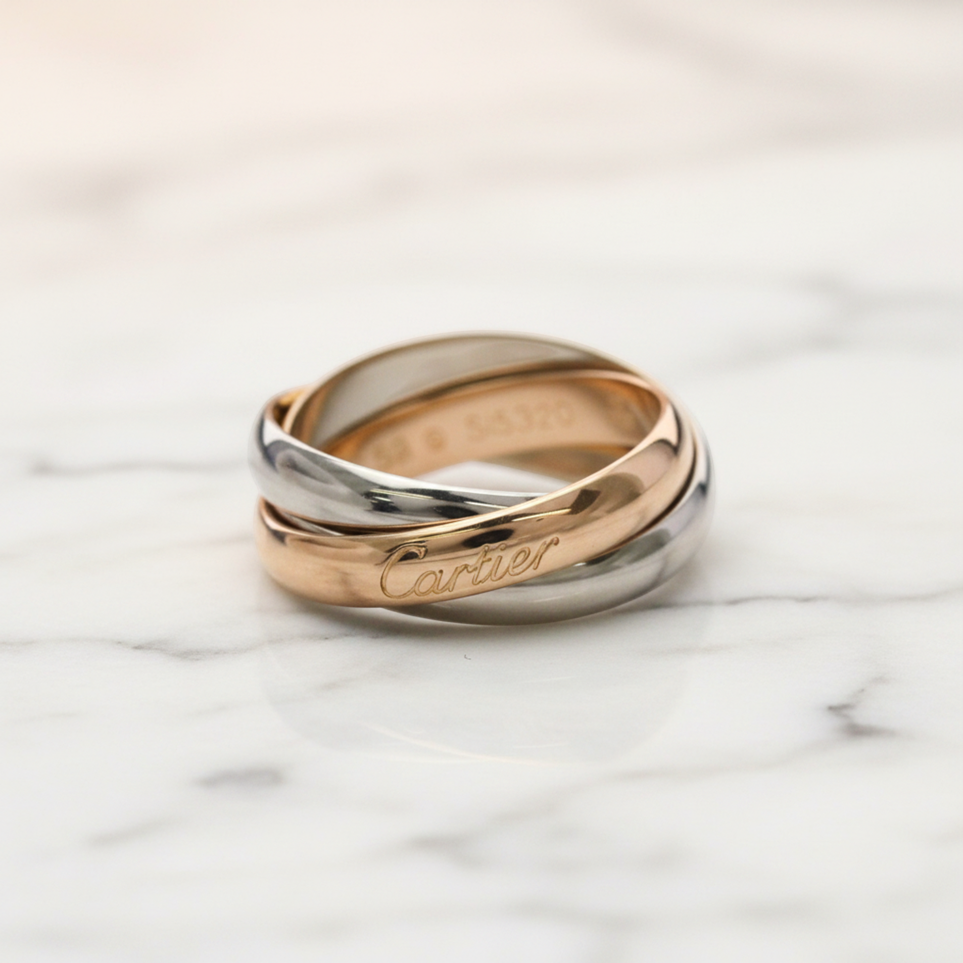 Cartier Trinity Ring Yellow Gold (18K),Pink Gold (18K),White Gold (18K) Fashion No Stone Band Ring Gold