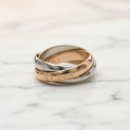 Cartier Trinity Ring Yellow Gold (18K),Pink Gold (18K),White Gold (18K) Fashion No Stone Band Ring Gold