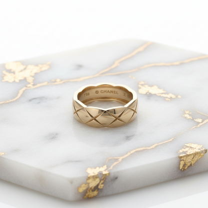 Chanel Coco Crush Ring Medium Model Pink Gold (18K) Fashion No Stone Band Ring Pink Gold