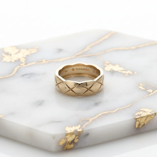 Chanel Coco Crush Ring Medium Model Pink Gold (18K) Fashion No Stone Band Ring Pink Gold