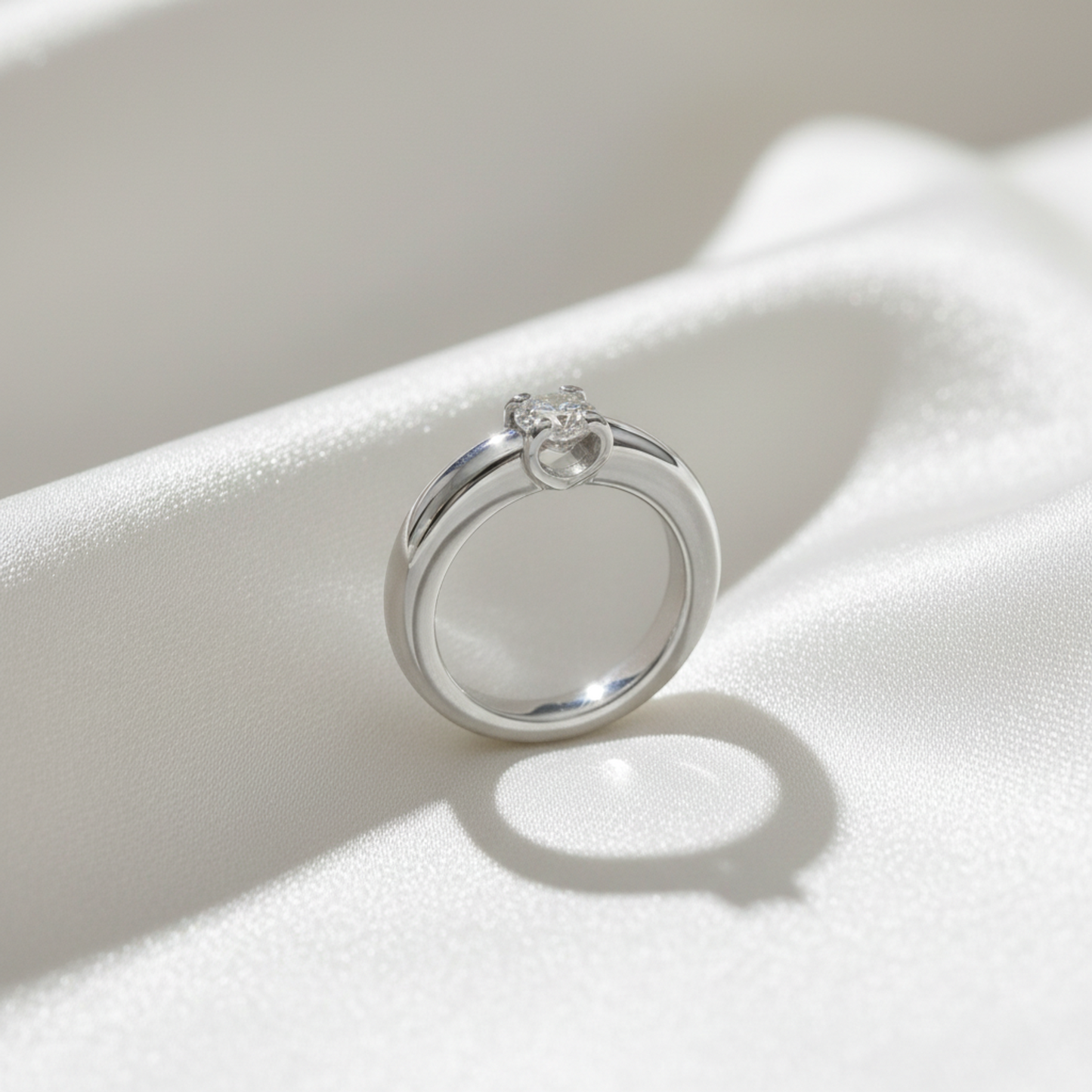 Cartier C de Solitaire Ring 0.37CT White Gold Condition Rank A Weight 8.2g