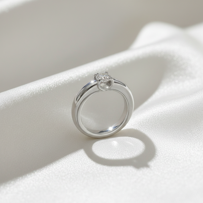 Cartier C de Solitaire Ring 0.37CT White Gold Condition Rank A Weight 8.2g