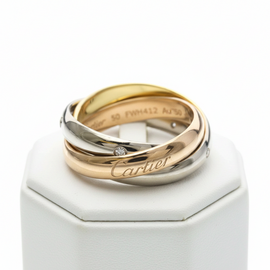 Cartier Trinity Ring 5PD, Condition Rank A, Weight 9.5g