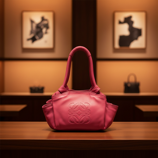 Loewe Nappa Aire 309 82 102 Women's Leather Handbag Pink