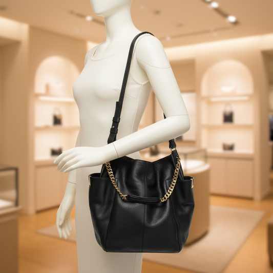 Jimmy Choo Anna Women's Leather Shoulder Bag Black