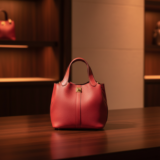 Hermes Picotin PM Men,Women Taurillon Clemence Leather Handbag Red Color