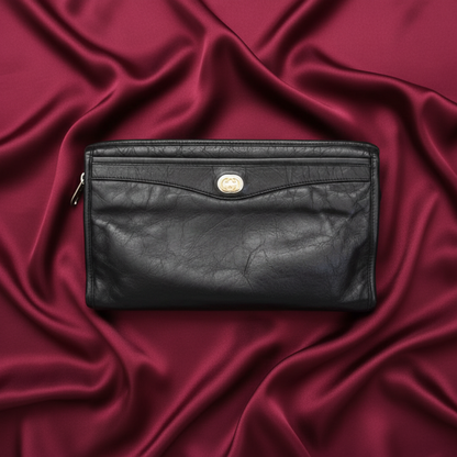 Gucci Interlocking 575991 Men,Women Leather Clutch Bag Black