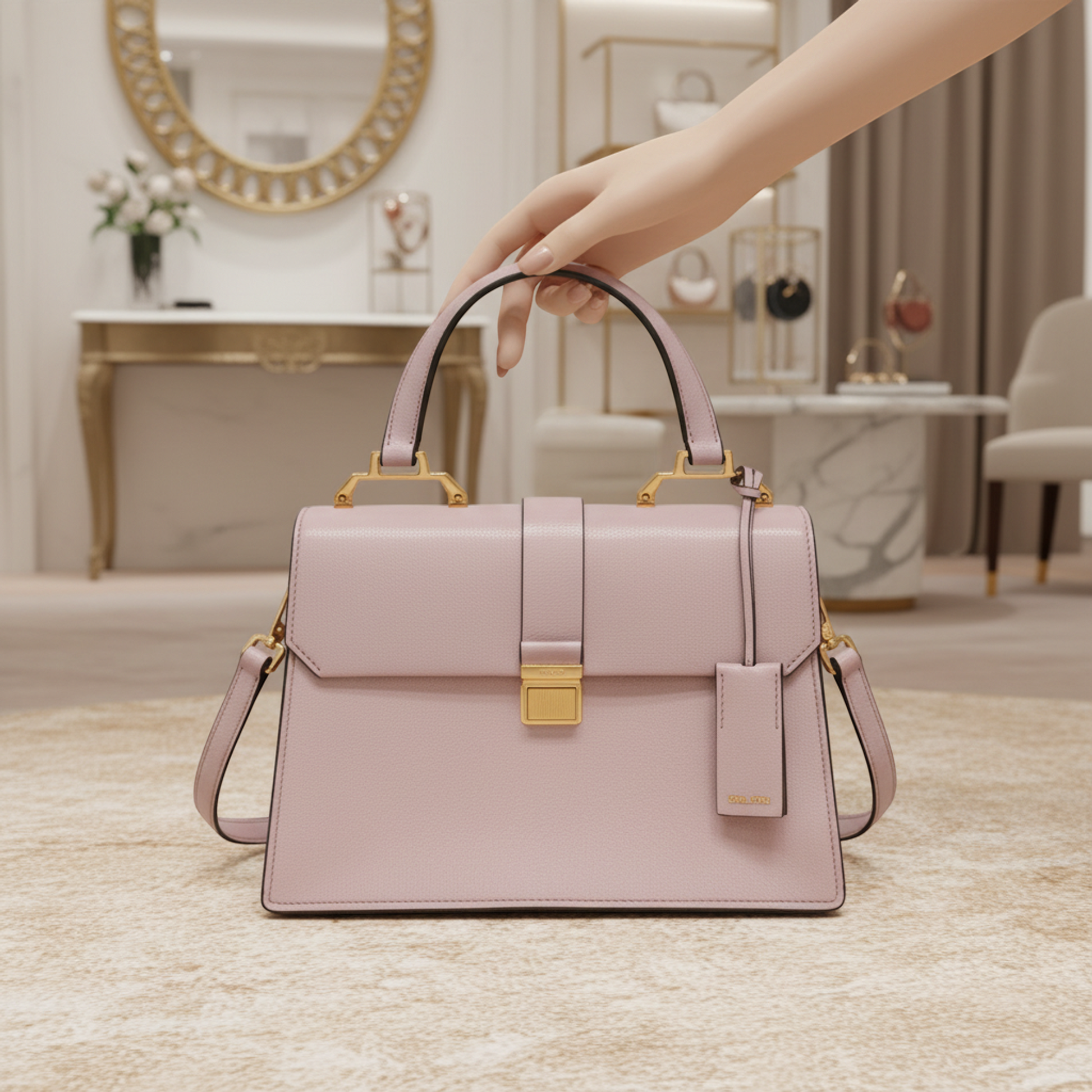 Miu Miu Madras 5BA108 Women's Leather Handbag,Shoulder Bag Light Pink