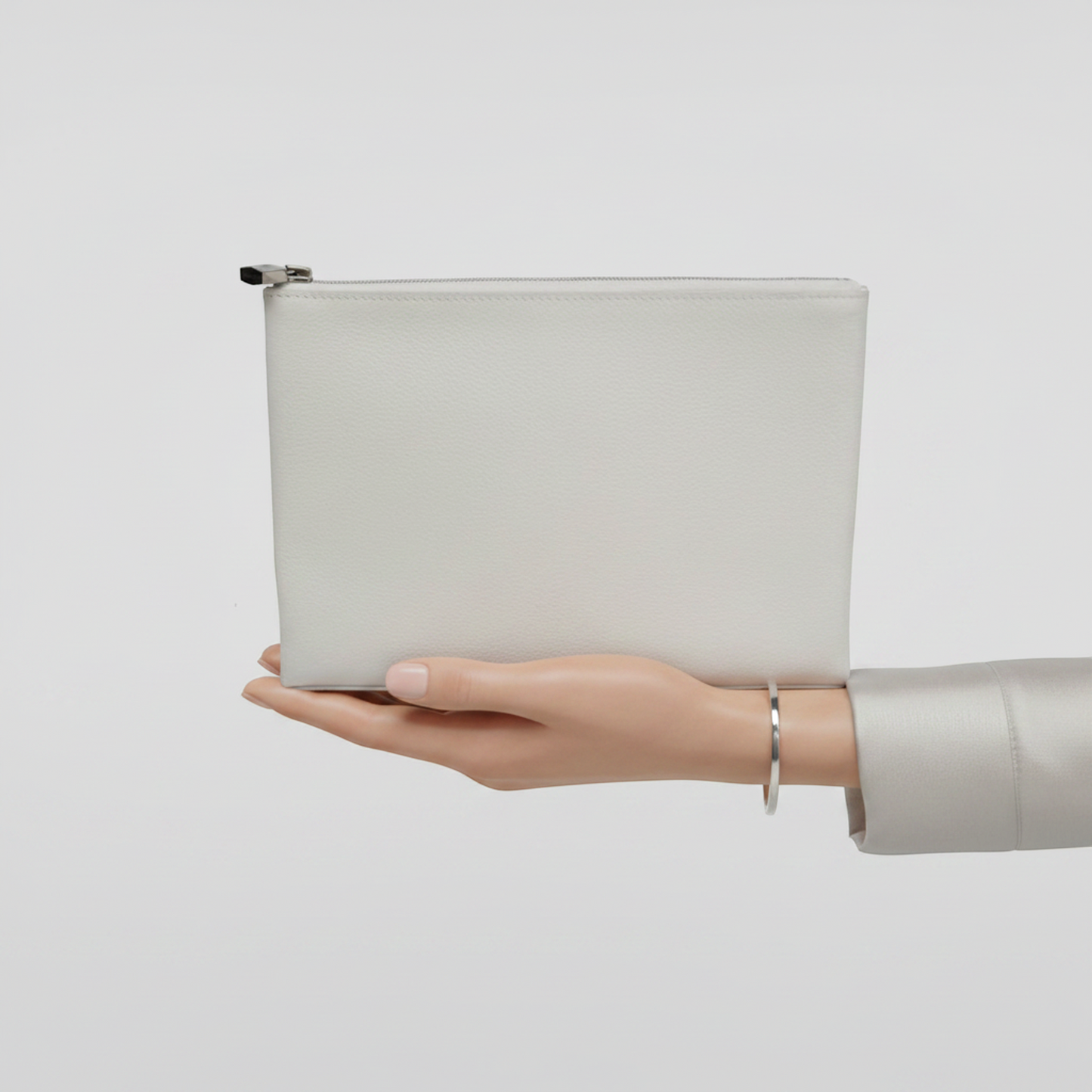 Hermes Atou GM Men,Women Evercalf Leather Pouch White