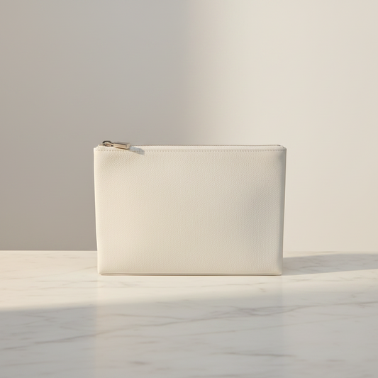 Hermes Atou GM Men,Women Evercalf Leather Pouch White