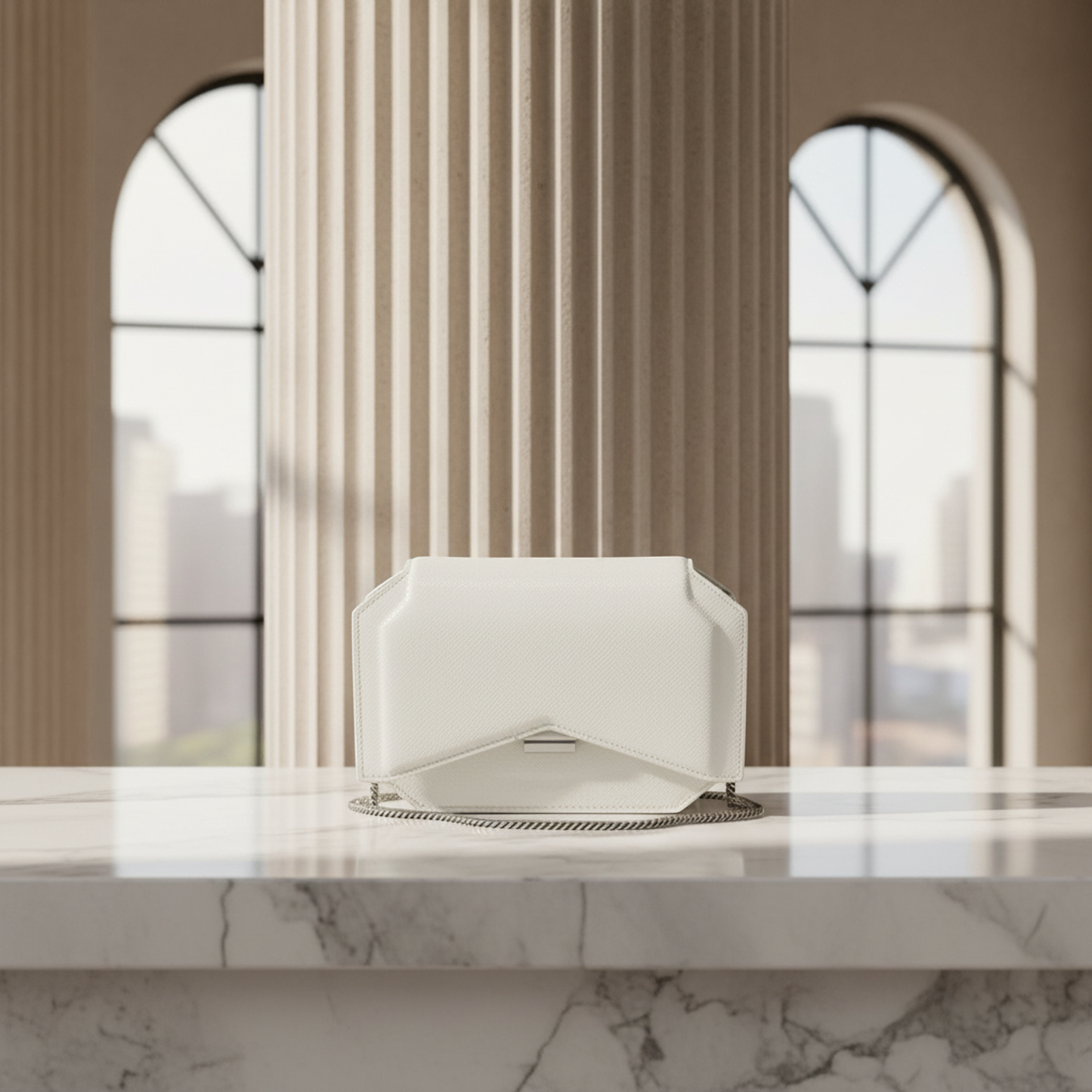 Givenchy Bow Cut Women's Leather Shoulder Bag Off-white