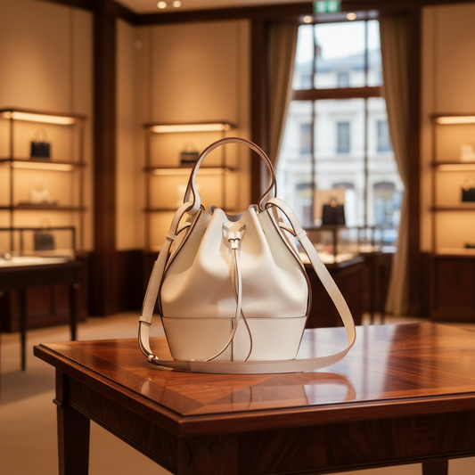 Loewe Balloon Medium Women's Leather Shoulder Bag White