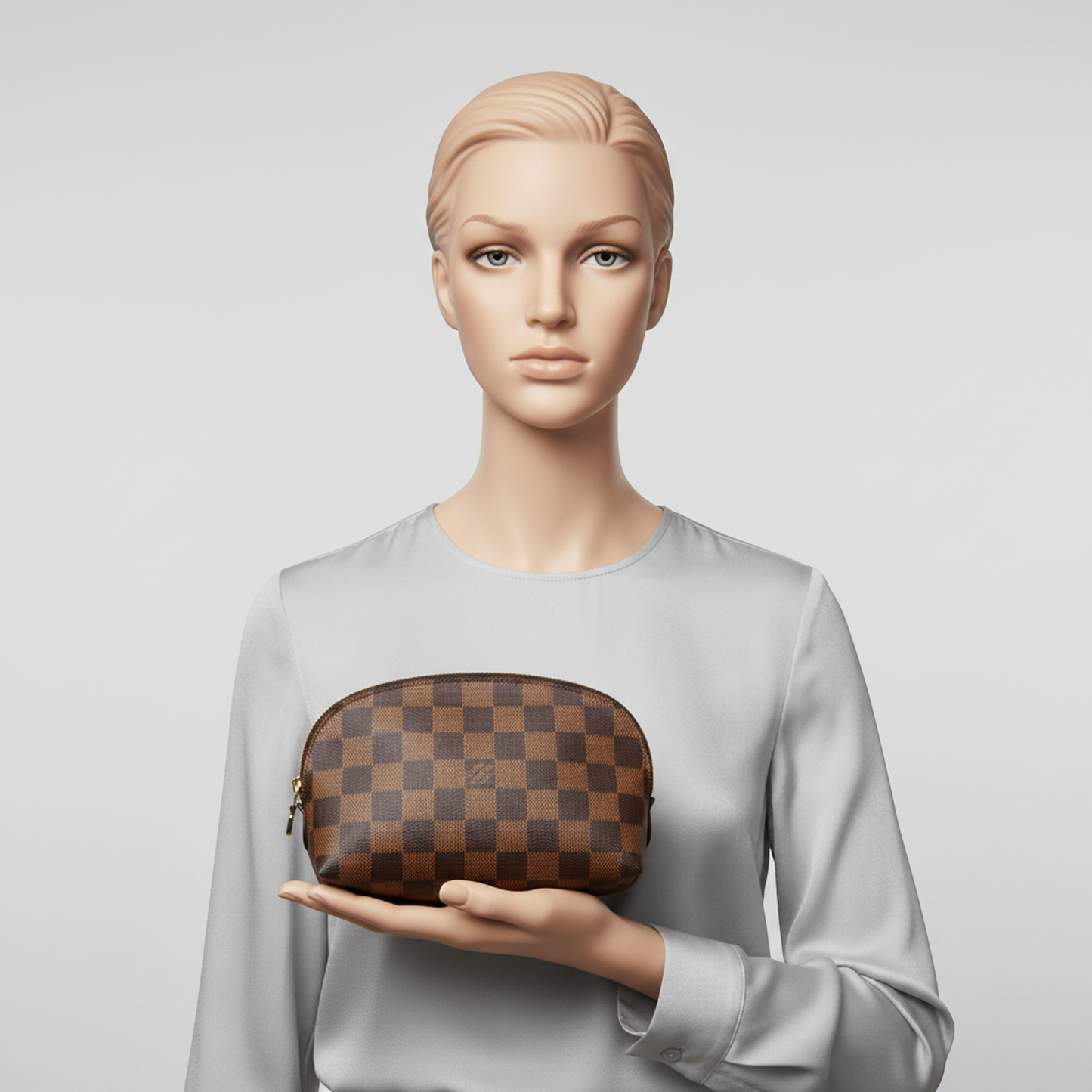 Louis Vuitton Damier Pochette Cosmetic N47516 Men,Women Pouch Ebene