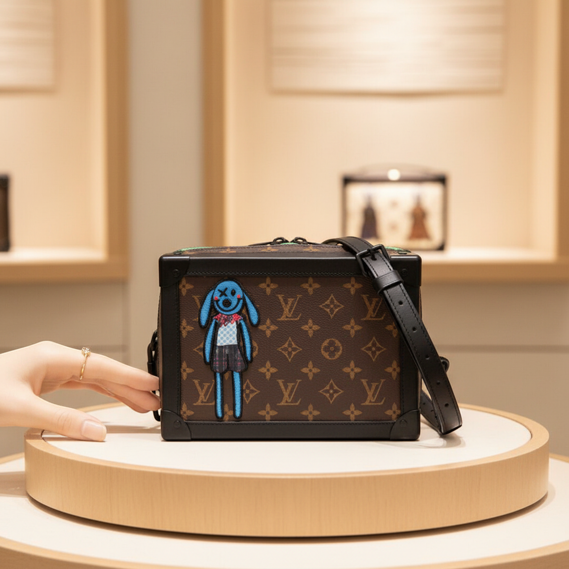 Louis Vuitton Monogram LV Friend Soft Trunk M45619 Women,Men Shoulder Bag Black,Brown