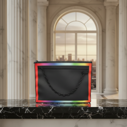 Louis Vuitton Taiga Rainbow Pochette M30347 Men,Women Clutch Bag Black,Multi-color