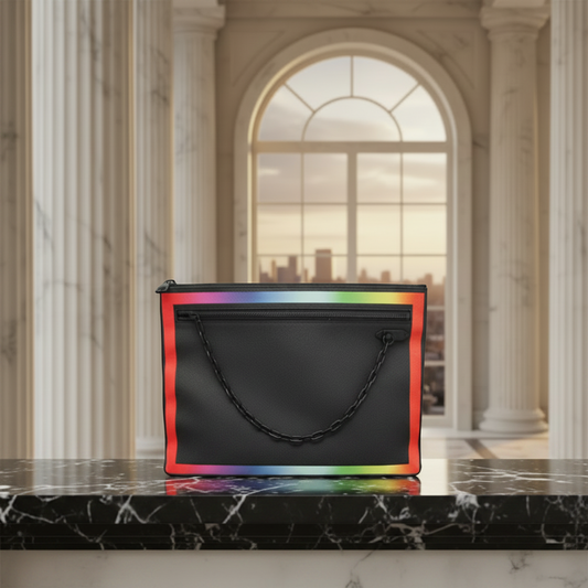 Louis Vuitton Taiga Rainbow Pochette M30347 Men,Women Clutch Bag Black,Multi-color