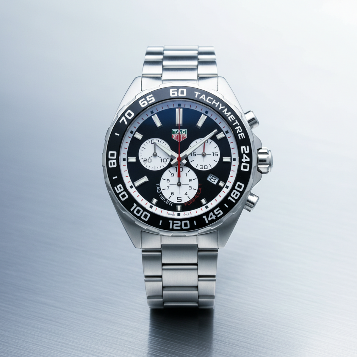 TAG HEUER Formula 1 Chronograph Steel Quartz Mens Watch CAZ101E Polished