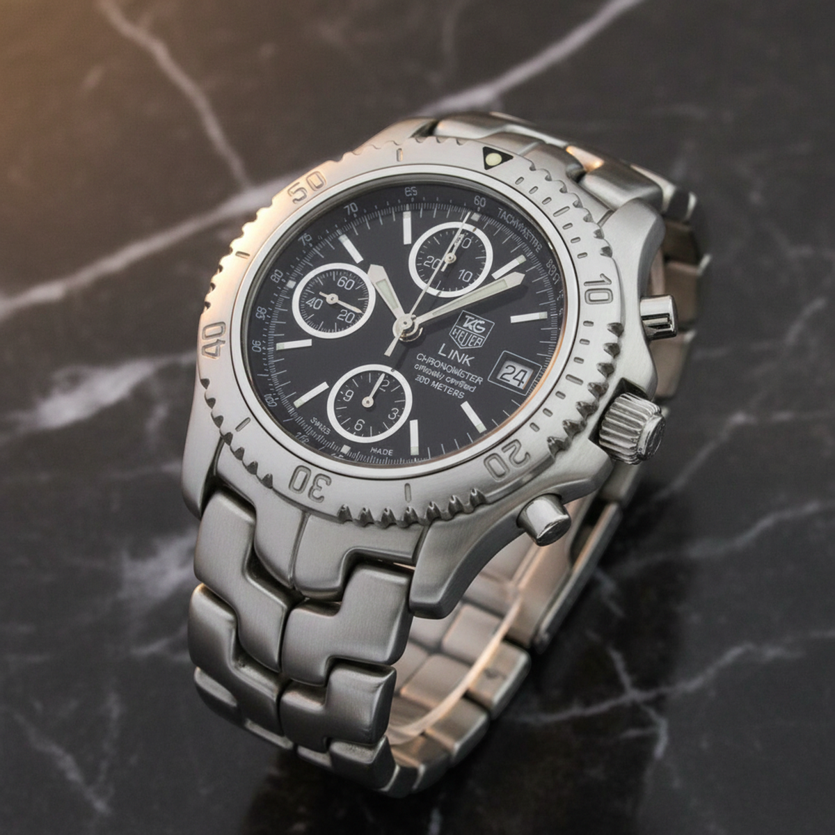 TAG HEUER Link Chronograph Steel Automatic Mens Watch CT5111 Polished