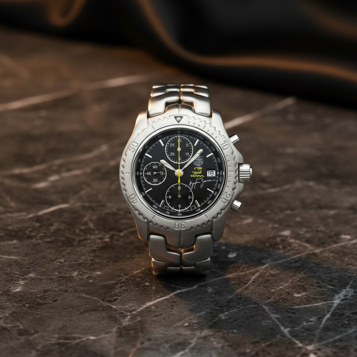 TAG HEUER Link Chronograph Ayrton Senna Limited Watch CT2115 Polished