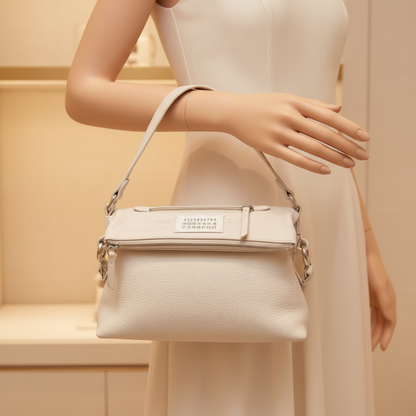 Maison Margiela 5AC SB1WG0003 Women's Leather Shoulder Bag White