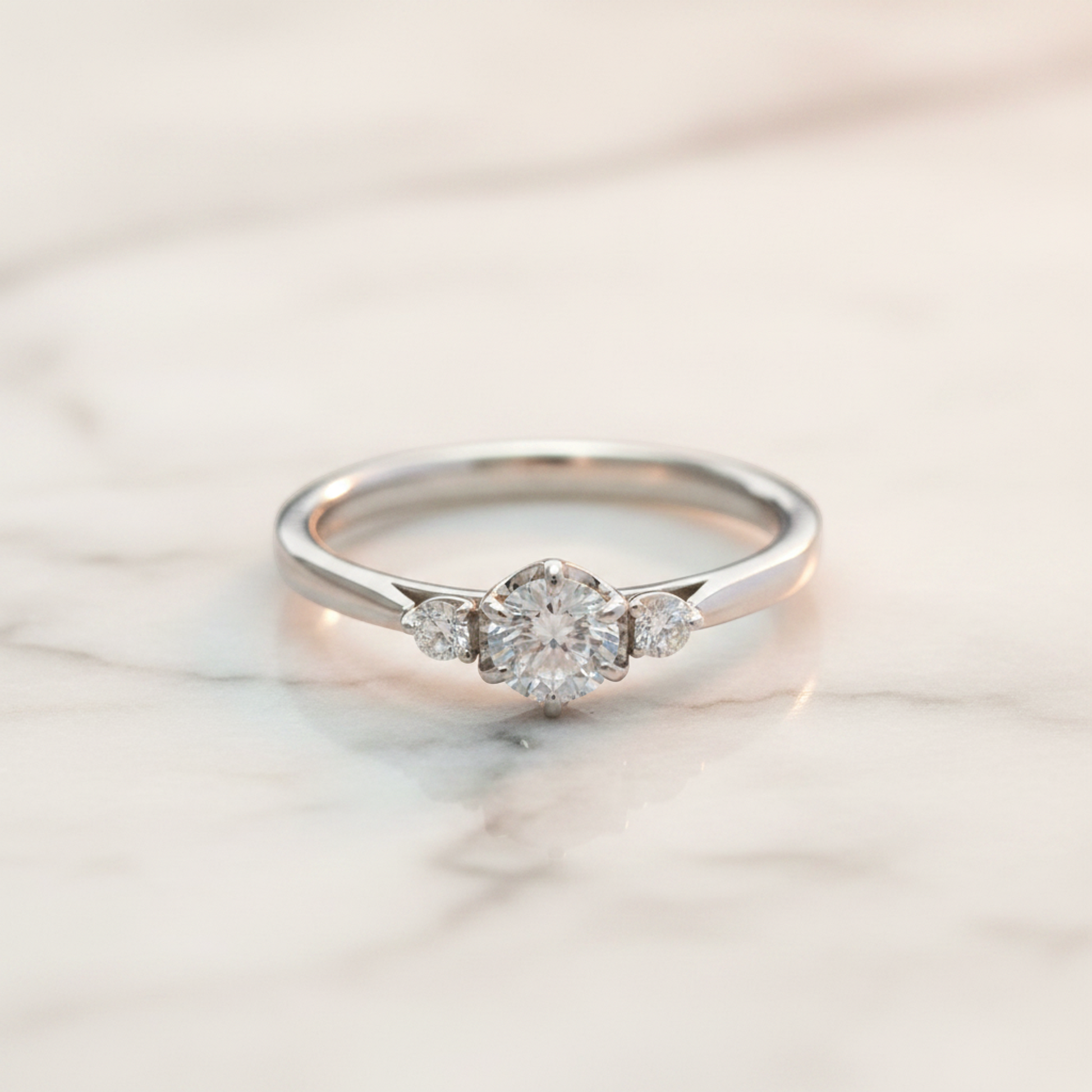 Unbranded Diamond Ring Platinum Fashion Diamond Engagement Ring Carat/0.33 Silver