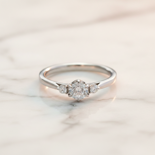 Unbranded Diamond Ring Platinum Fashion Diamond Engagement Ring Carat/0.33 Silver