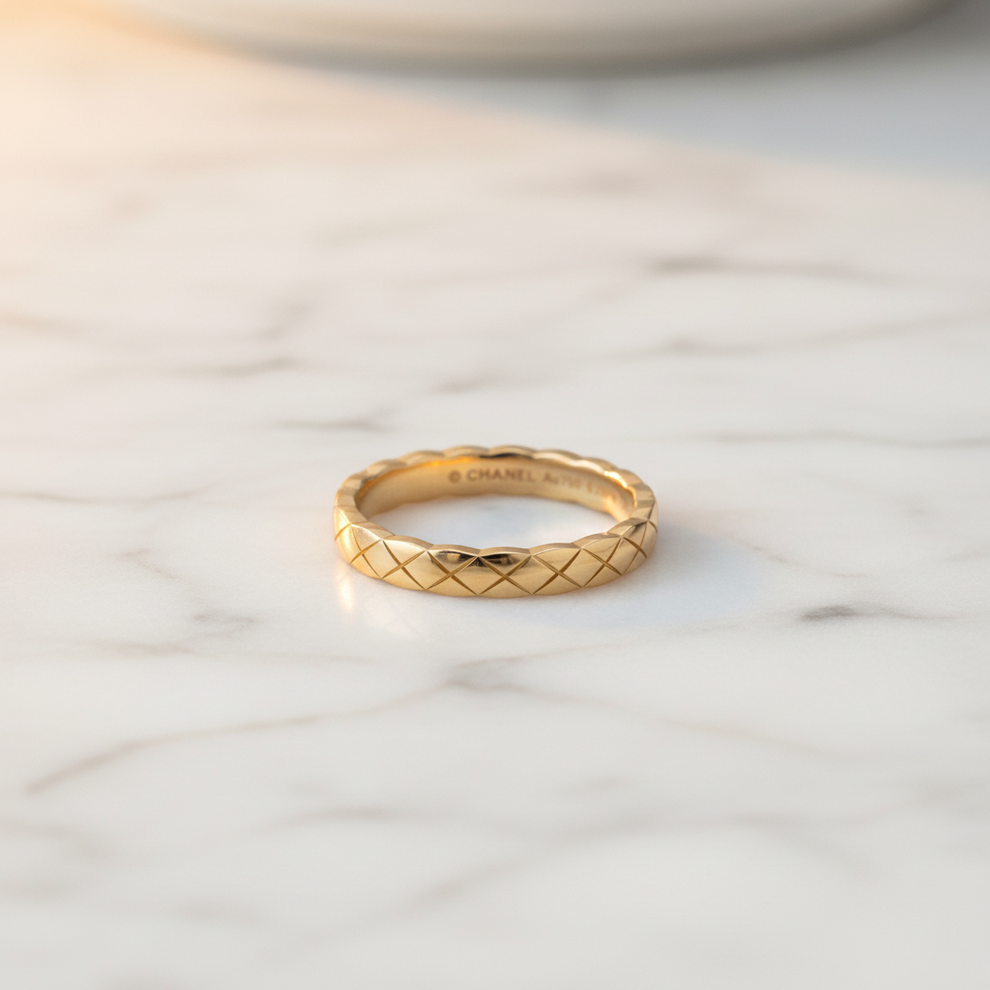 Chanel Coco Crush Ring Mini Model Pink Gold (18K) Fashion No Stone Band Ring Pink Gold
