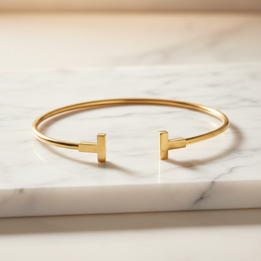 Tiffany Tiffany T Wire Bracelet Yellow Gold (18K) No Stone Bangle Gold