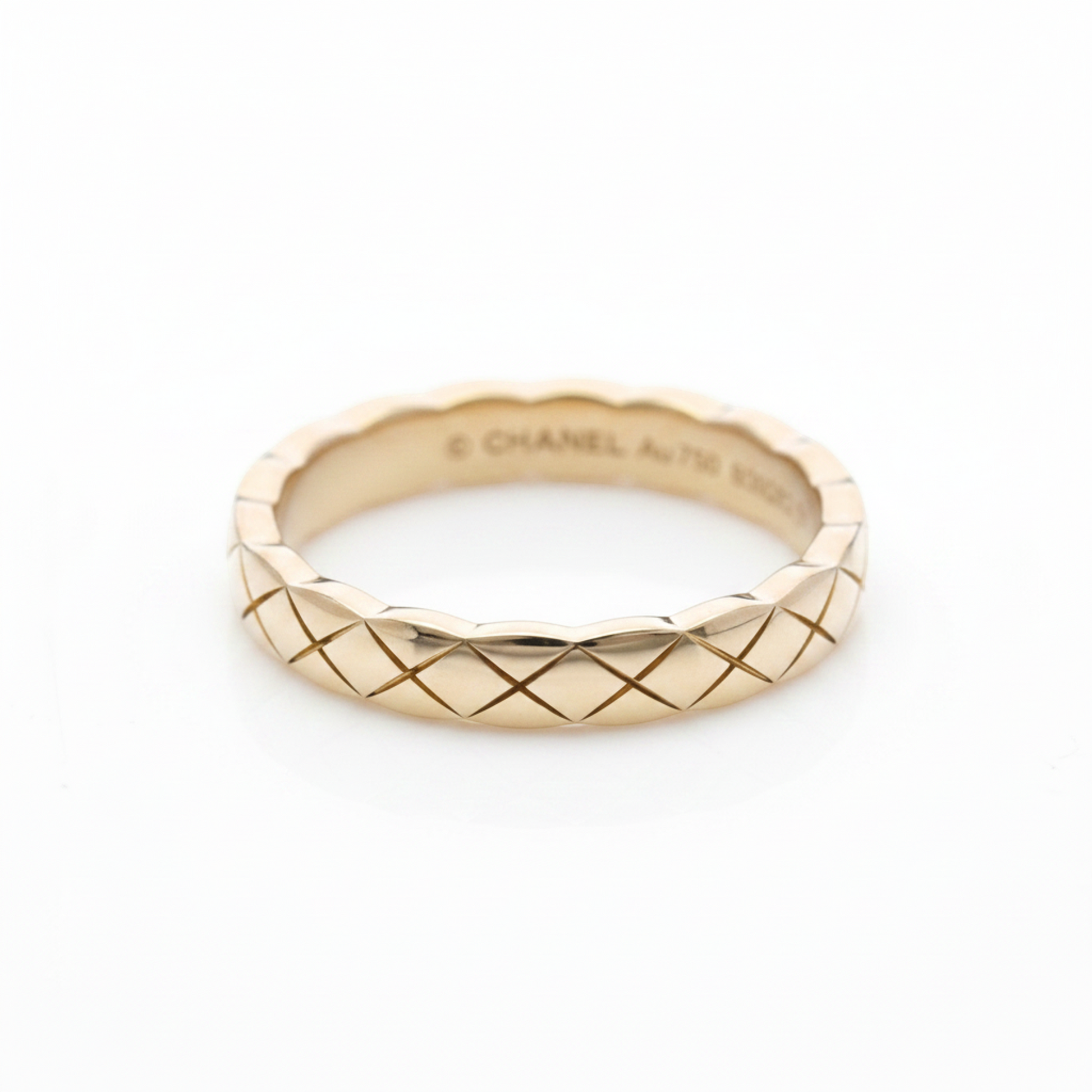 Chanel Coco Crush Ring Mini Model Pink Gold (18K) Fashion No Stone Band Ring Pink Gold