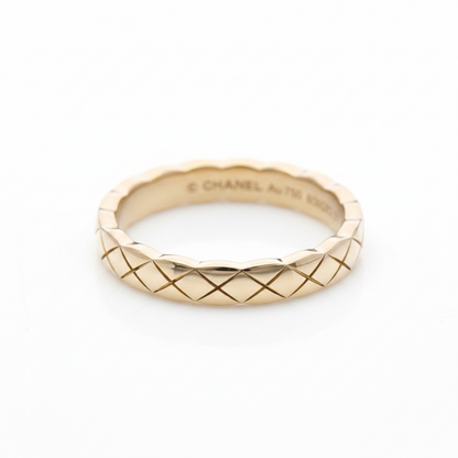 Chanel Coco Crush Ring Mini Model Pink Gold (18K) Fashion No Stone Band Ring Pink Gold