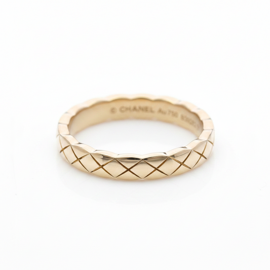 Chanel Coco Crush Ring Mini Model Pink Gold (18K) Fashion No Stone Band Ring Pink Gold