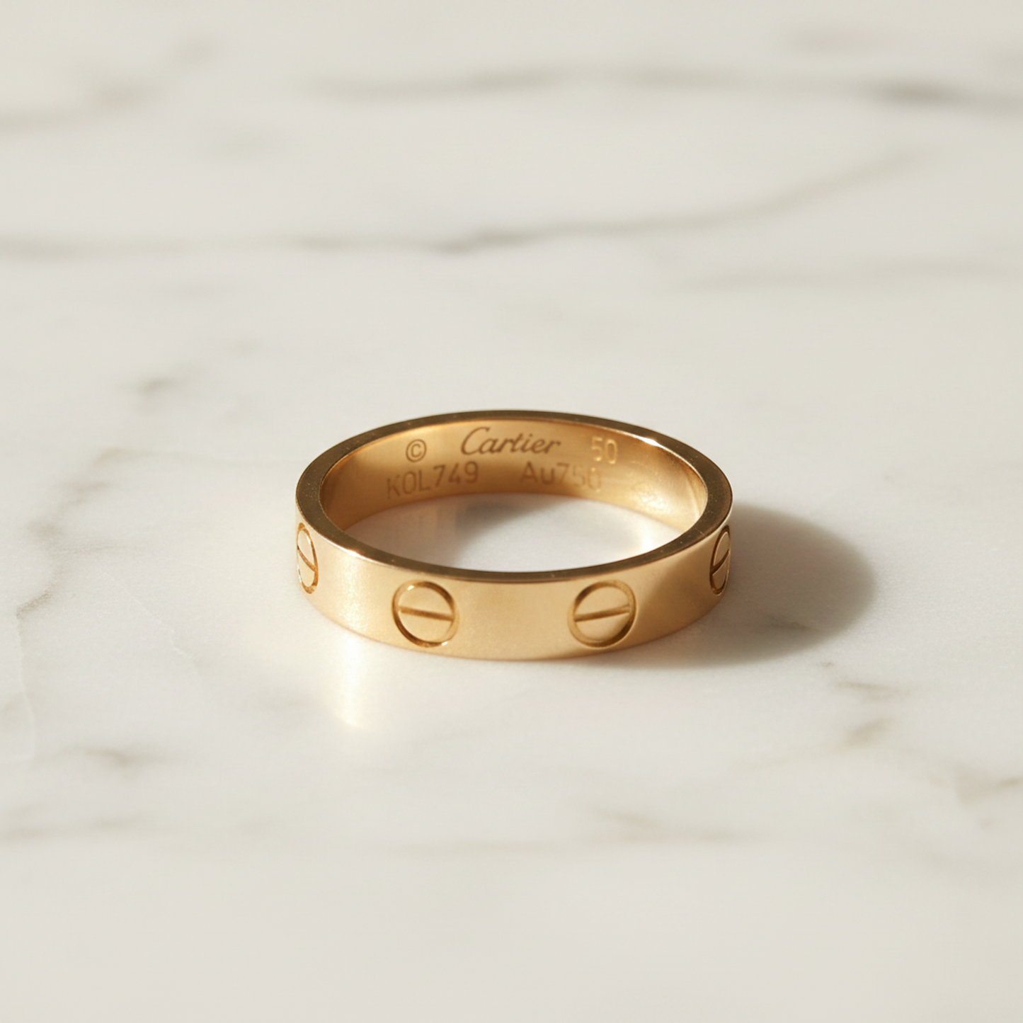Cartier Mini Love Ring Pink Gold (18K) Fashion No Stone Band Ring Pink Gold