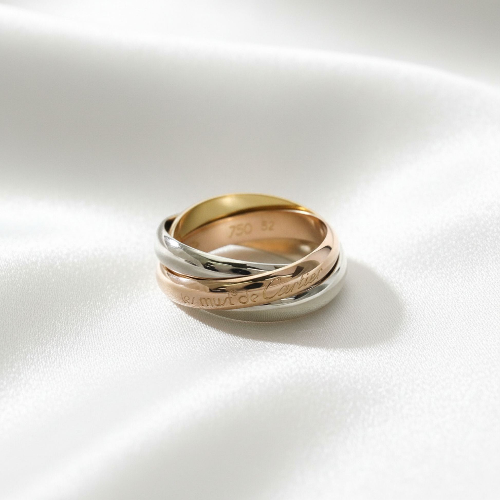 Cartier Trinity Ring Yellow Gold (18K),Pink Gold (18K),White Gold (18K) Fashion No Stone Band Ring Gold