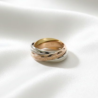 Cartier Trinity Ring Yellow Gold (18K),Pink Gold (18K),White Gold (18K) Fashion No Stone Band Ring Gold