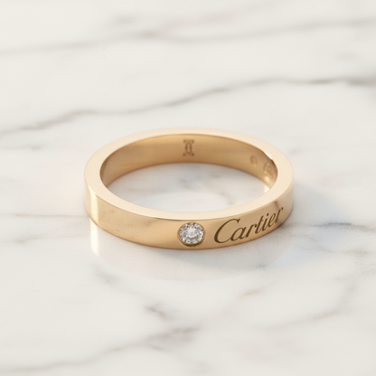 Cartier Cartier C De Cartier Wedding Ring With 1 Diamond Pink Gold (18K) Fashion Diamond Band Ring Pink Gold