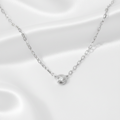 Cartier Damour Necklace SM White Gold (18K) Diamond Men,Women Fashion Pendant Necklace (Silver)