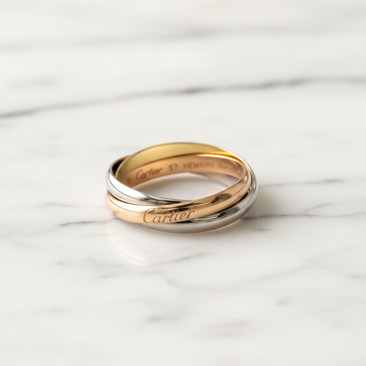 Cartier Trinity Ring Yellow Gold (18K),Pink Gold (18K),White Gold (18K) Fashion No Stone Band Ring Gold
