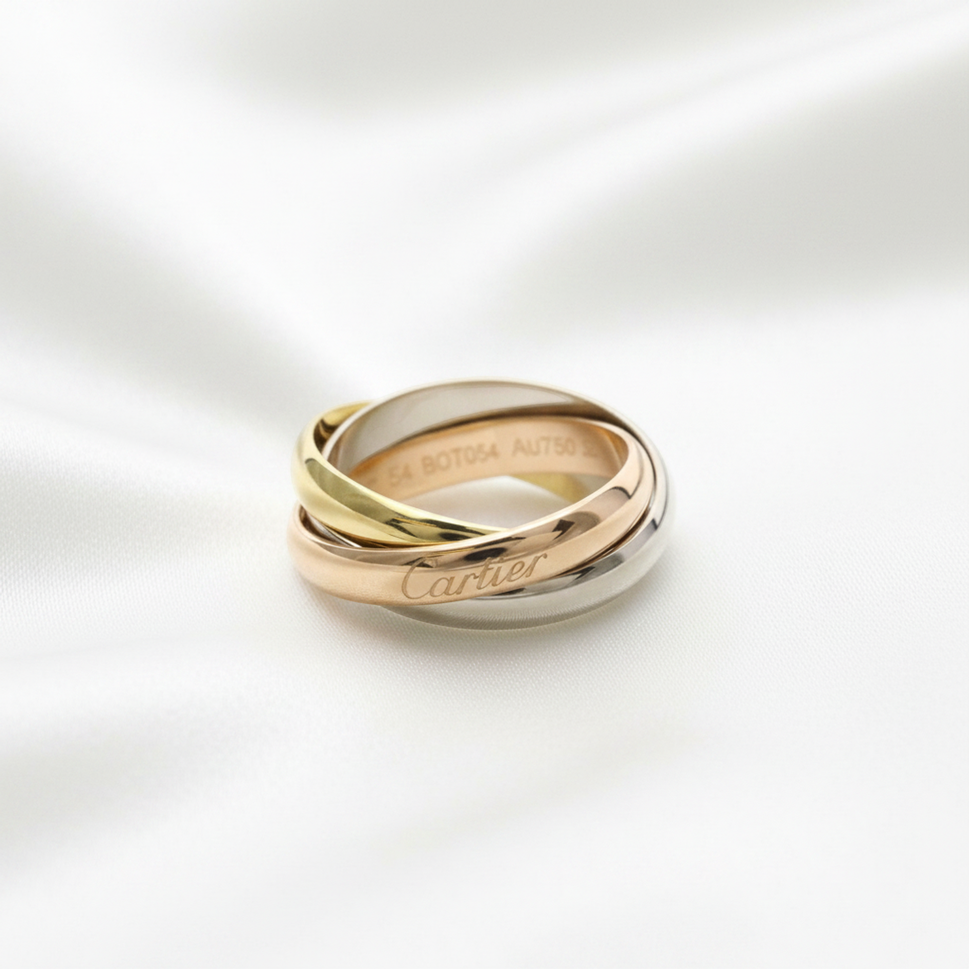 Cartier Trinity Ring Yellow Gold (18K),Pink Gold (18K),White Gold (18K) Fashion No Stone Band Ring Gold