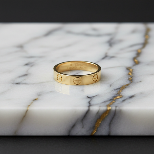 Cartier Mini Love Ring Yellow Gold (18K) Fashion No Stone Band Ring Gold