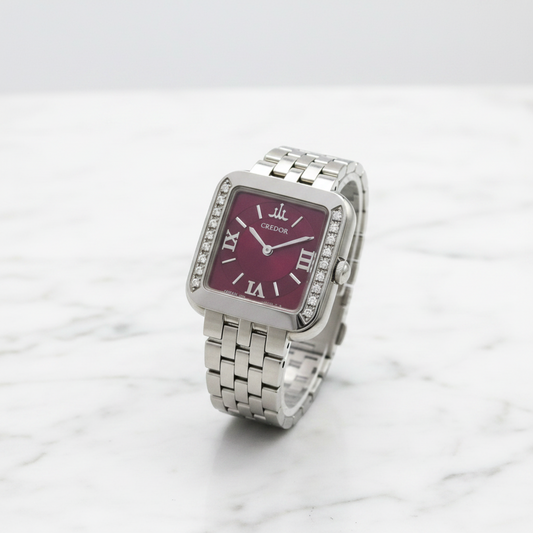 SEIKO Credor Signo Diamond Stainless Steel Quartz Ladies Watch GSTE873(1E70-0CR0) Polished