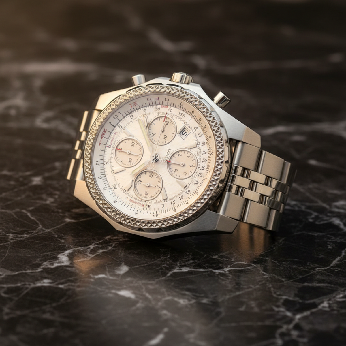 BREITLING Bentley GT Racing Steel Automatic Mens Watch A13363 Polished