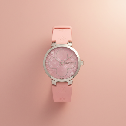 LOUIS VUITTON Tambour Steel Quartz Ladies Watch Q1G08 Polished