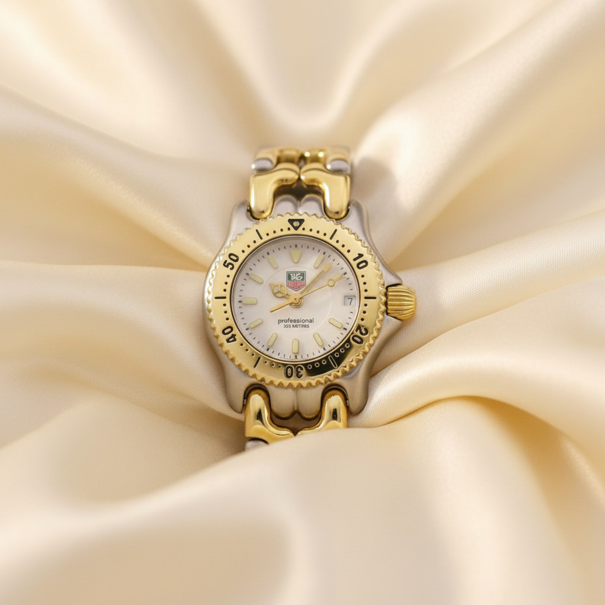 TAG HEUER Sel Professional 200M Gold Plated Steel Ladies Watch WG1422 Polished