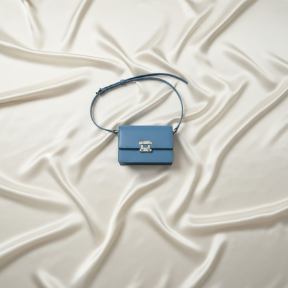 Prada Saffiano Lock 2ZH098 Mini Pouch Women,Men Leather Pouch,Shoulder Bag Blue